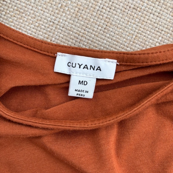 Cuyana Organic Pima Cotton Puff Balloon Sleeve Ginger Orange Tee Shirt Large - Picture 2 of 6